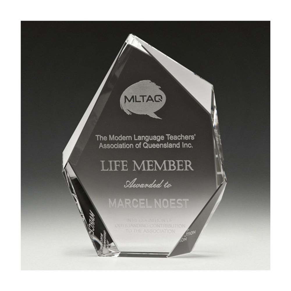 crystal trophy corporate award