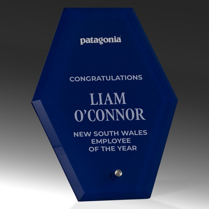 Laser Glass Hexagon-Blue