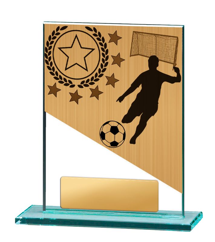 football glass trophy 130mm