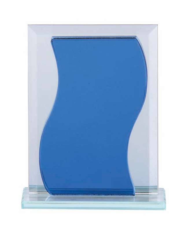 Blue/Silver Mirror with Base