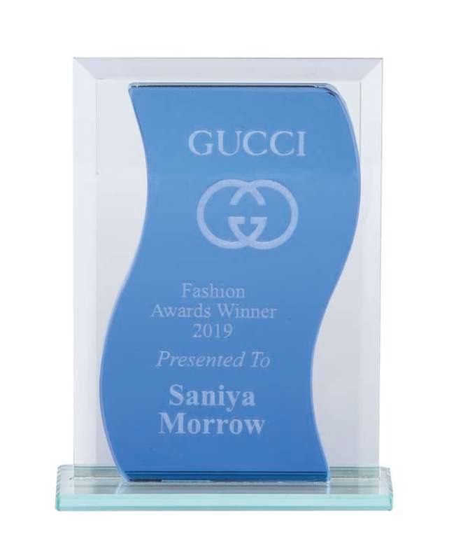 Blue/Silver Mirror with Base