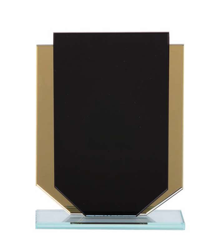 Black/Gold Mirror with Base