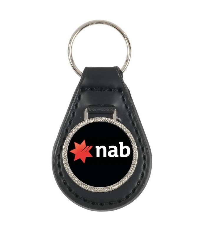black leather key ring giftware