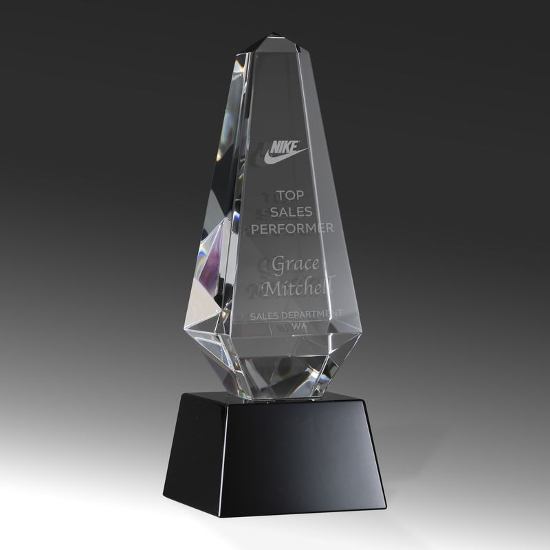 Black and Clear Crystal - Obelisk