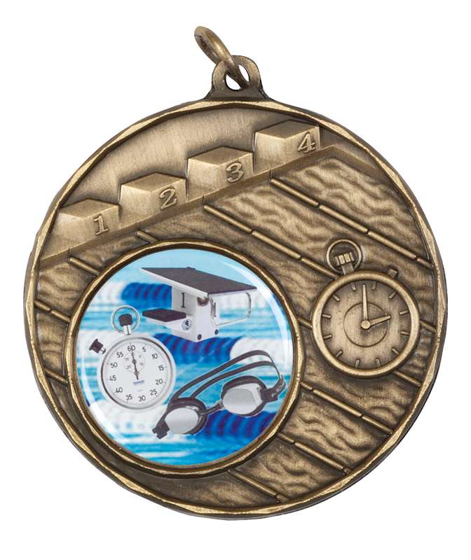 swimming 25mm insert medal