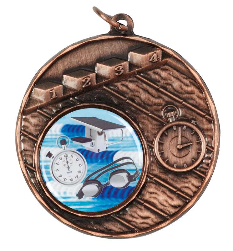 swimming 25mm insert medal