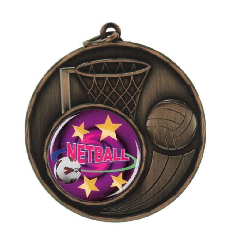 netball 25mm insert medal