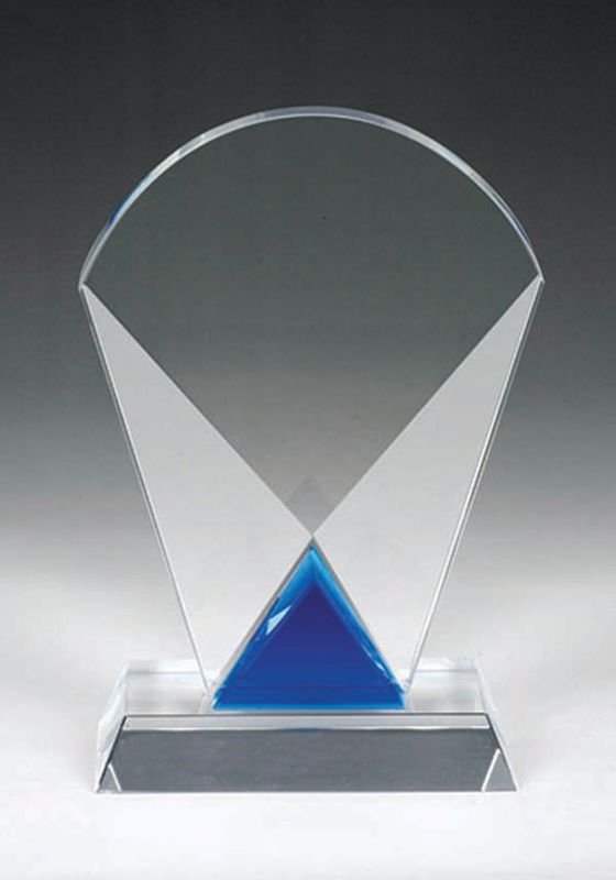 discontinued clear crystal column/clear base/blue trim