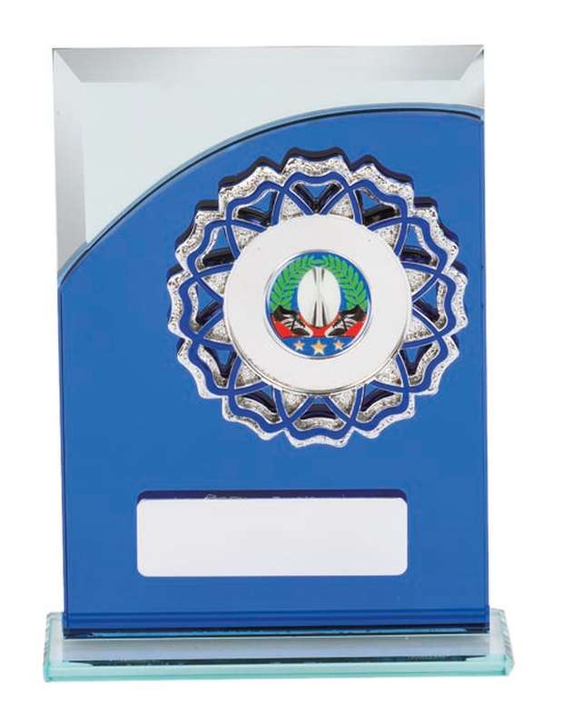 Rugby Glass Sports Trophy - 25mm Insert