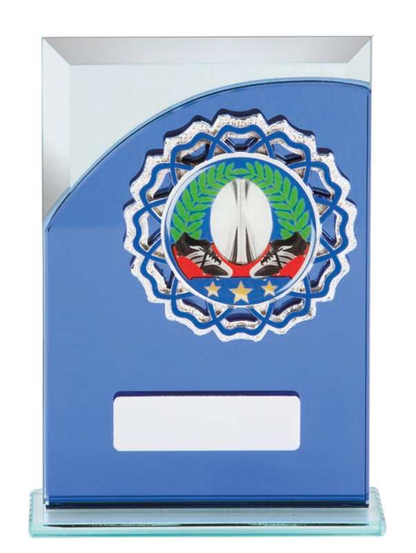 Rugby Glass Sports Trophy - 50mm Insert