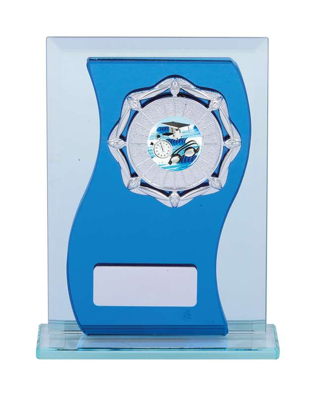 Blue/Silv Mirror with Base
