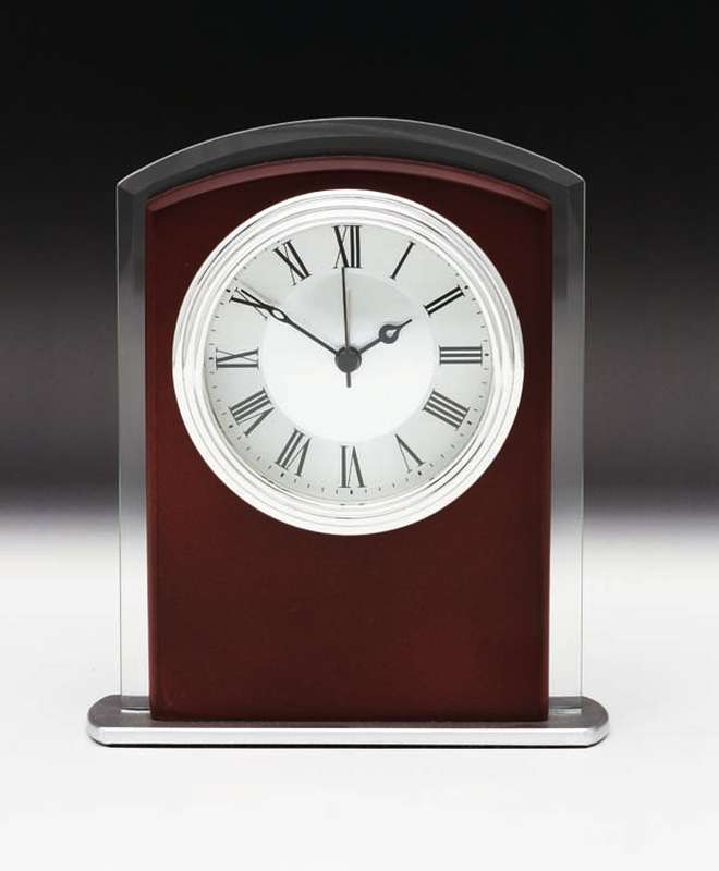Glass Mirror Rosewood Facia - Silver Fittings