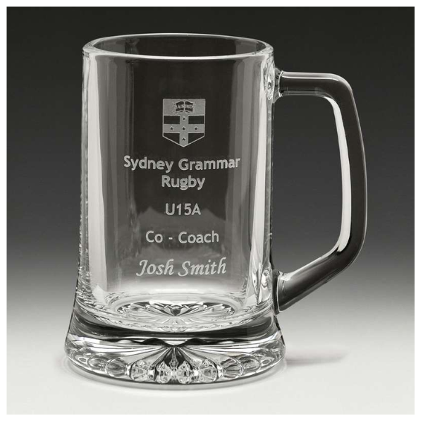 glass engraved tankard